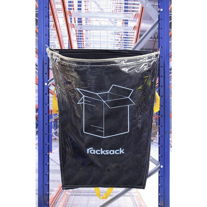 Racksack®, capacity 160 l, blue/transparent, cardboard symbol.