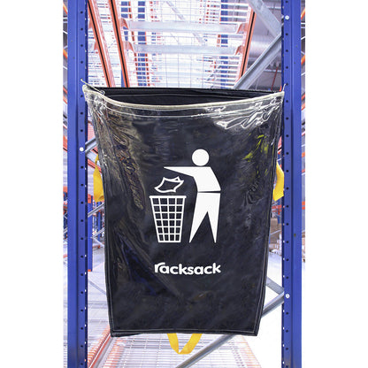 Racksack®, capacity 160 l, blue/transparent, residual waste symbol.