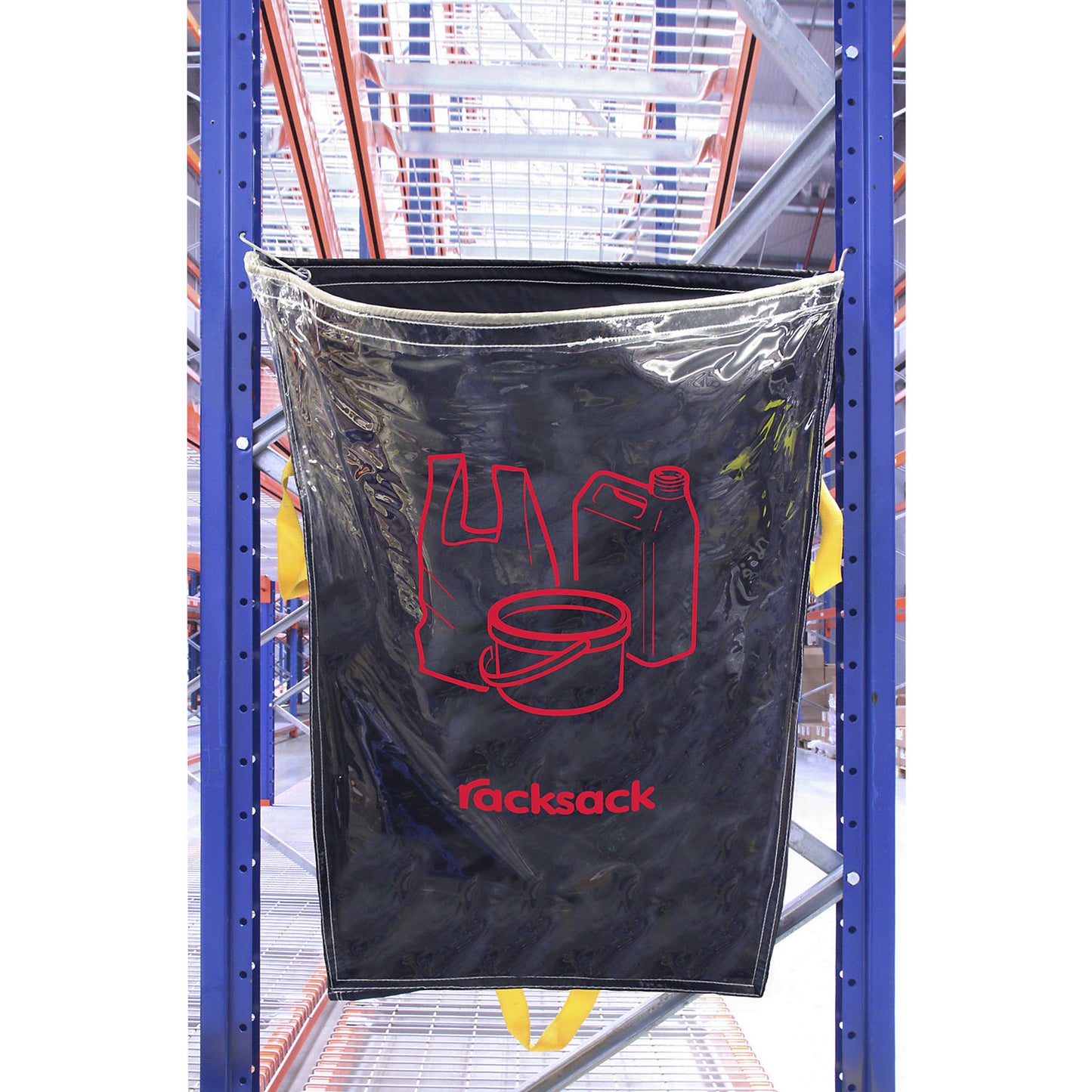 Racksack®, capacity 160 l, blue/transparent, plastic symbol.