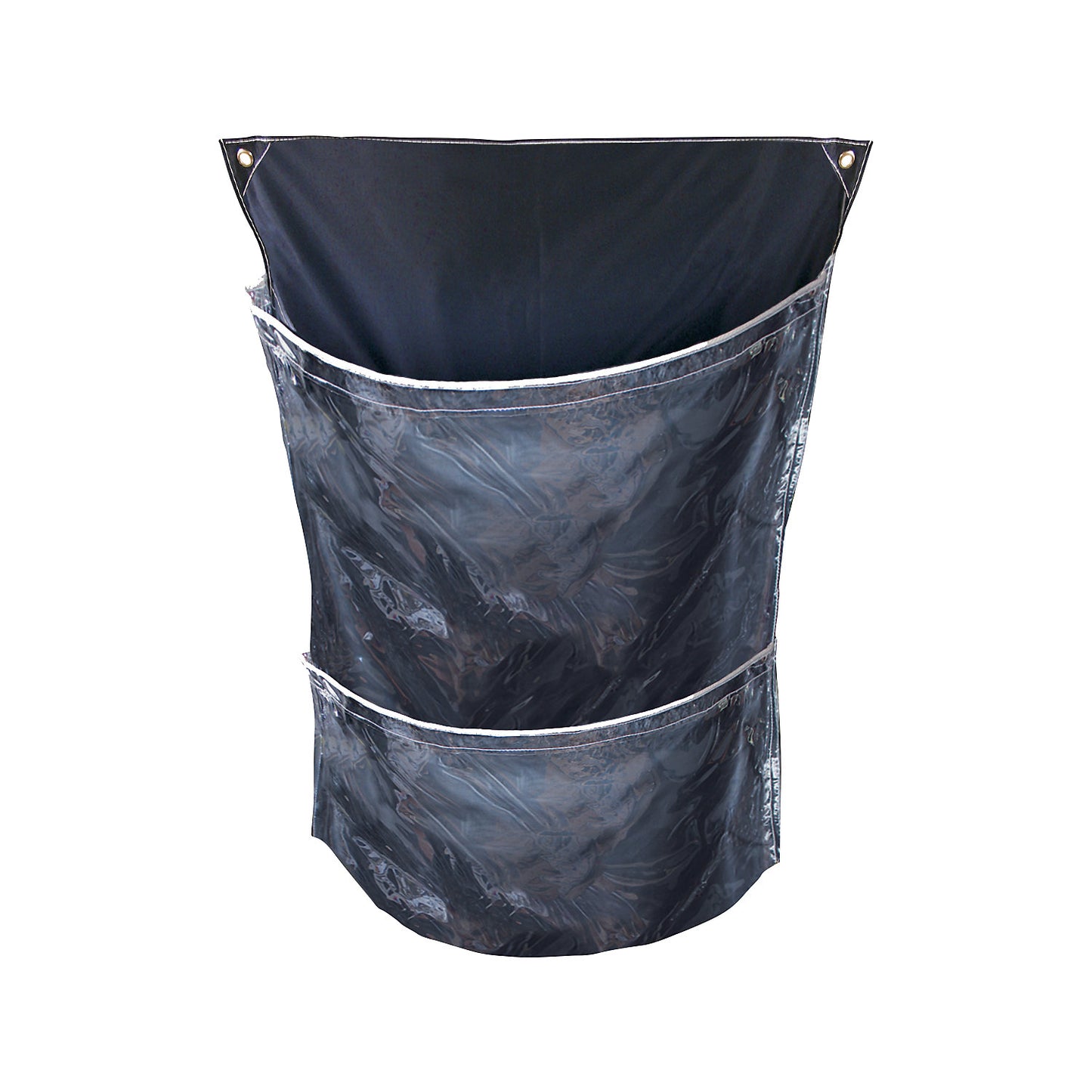Racksack® for roll containers, with 2 pockets, blue/transparent.