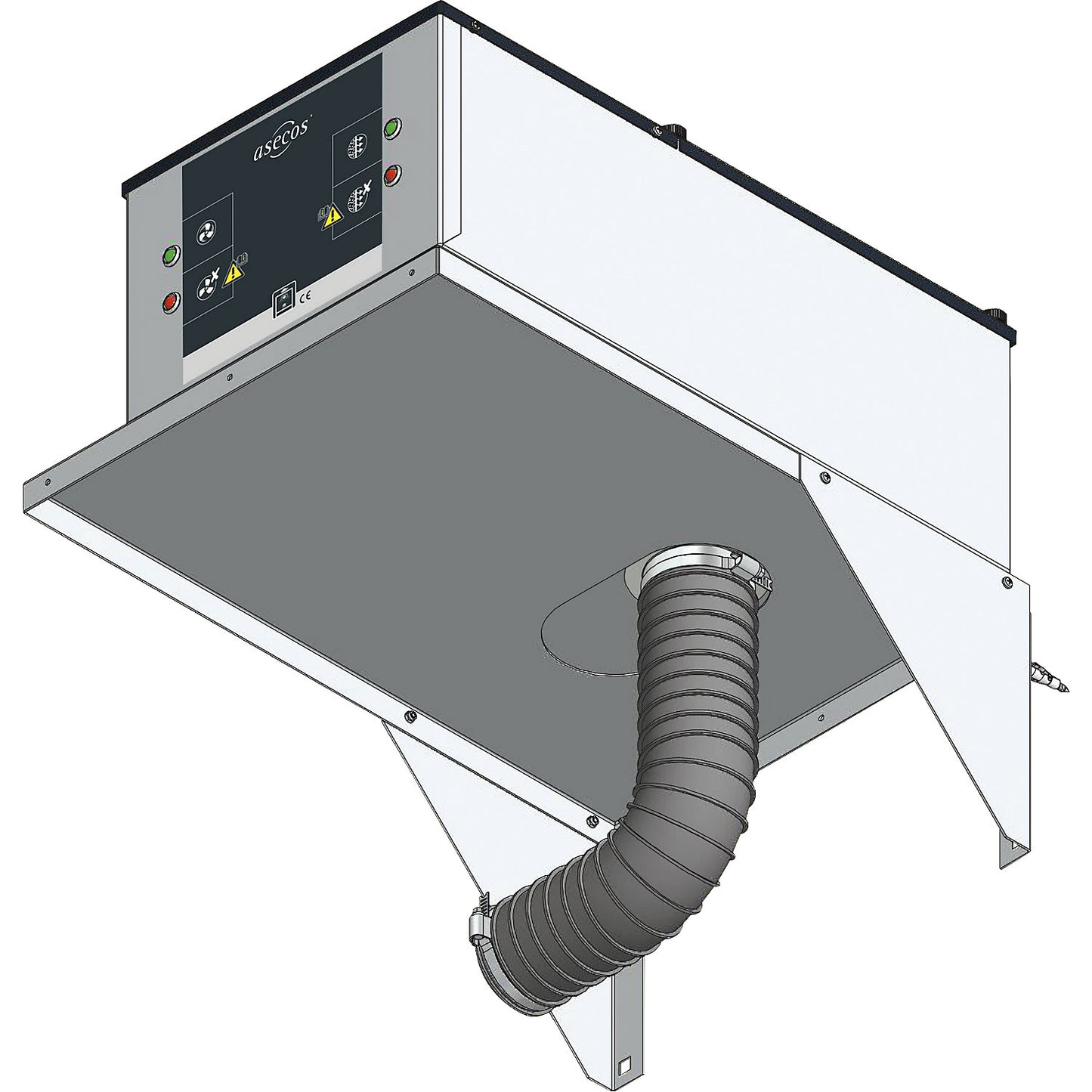 Adapter for wall mounting, for recirculating air filtration module, LxWxH 570 x 400 x 223 mm.
