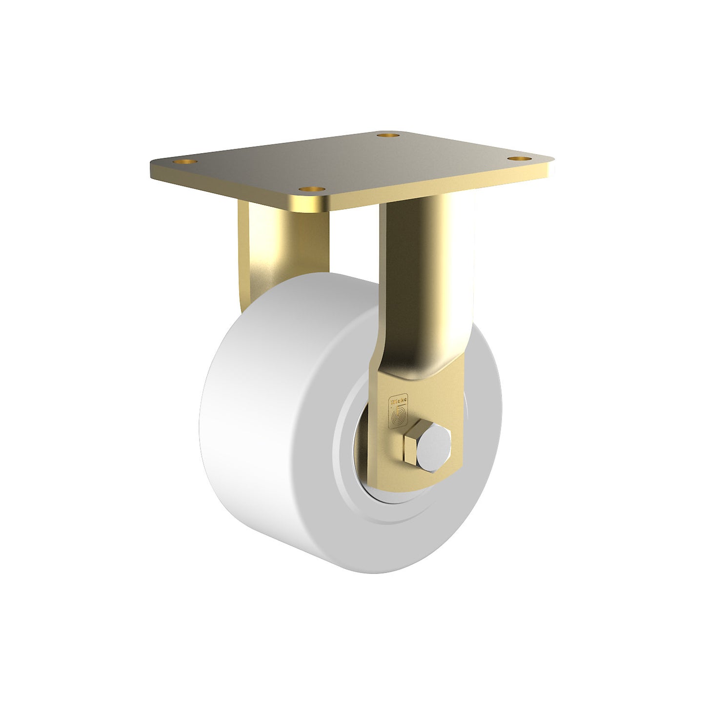 Nylon wheel, steel housing, welded, wheel Ø x width 100 x 55 mm, fixed castor.