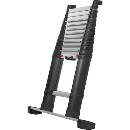 PRIME LINE telescopic lean-to ladder, standard model, 80 mm step depth, 13 steps, beam.