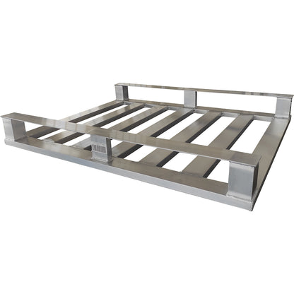 Aluminium flat pallet, with 2 runners, LxW 1200 x 1000 mm.