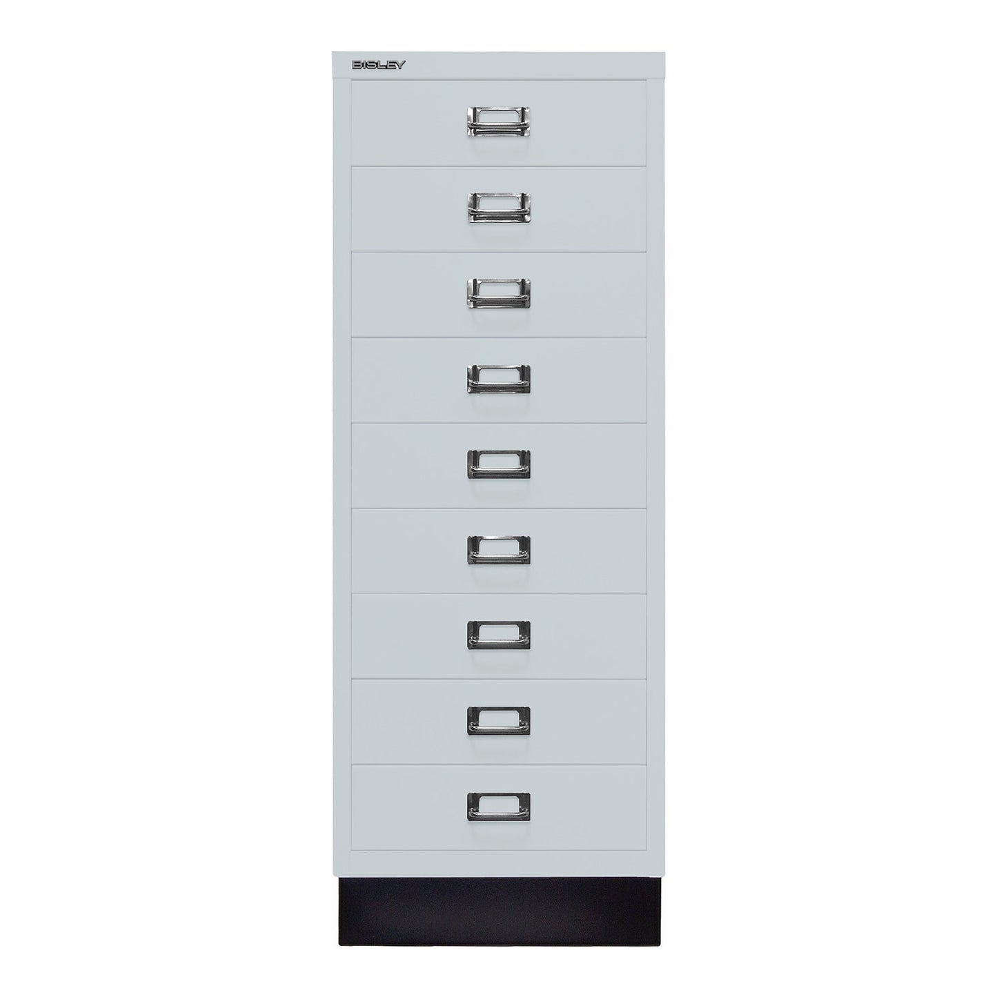 MultiDrawer™ 39 series, with plinth, A3, 9 drawers, light grey, black.