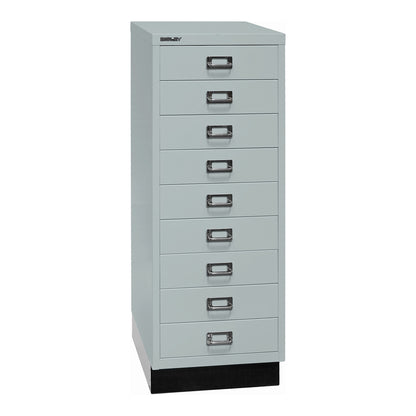 MultiDrawer™ 39 series, with plinth, A3, 9 drawers, light grey, black.