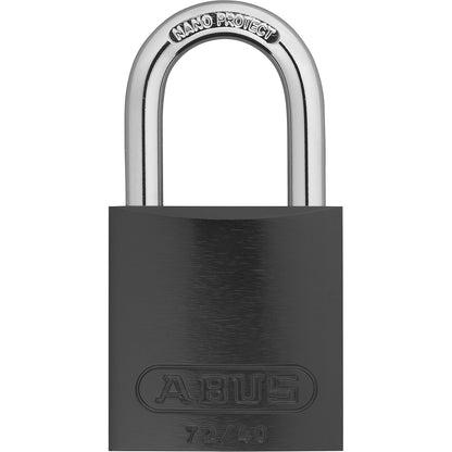 Padlock, aluminium, 72/40, pack of 6, black.