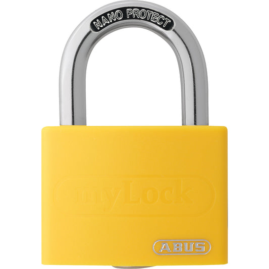 Padlock, can be written on, T65AL/40, pack of 12, yellow.