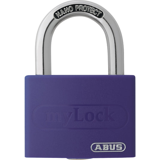 Padlock, can be written on, T65AL/40, pack of 12, purple.