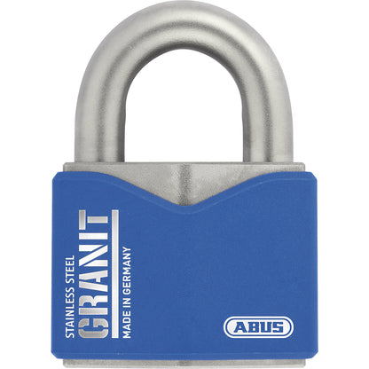 GRANIT™ padlock, stainless steel, 37ST/55 B/DFNLI, pack of 2, blue.