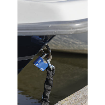GRANIT™ padlock, stainless steel, 37ST/55 B/DFNLI, pack of 2, blue.
