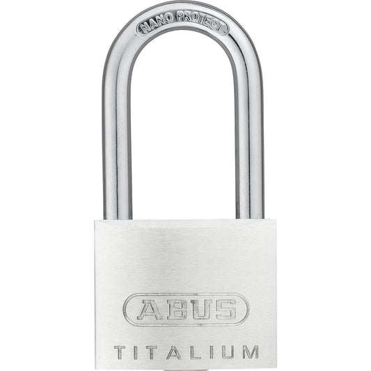 Cylinder padlock, 64TI/40HB40, pack of 3, silver.