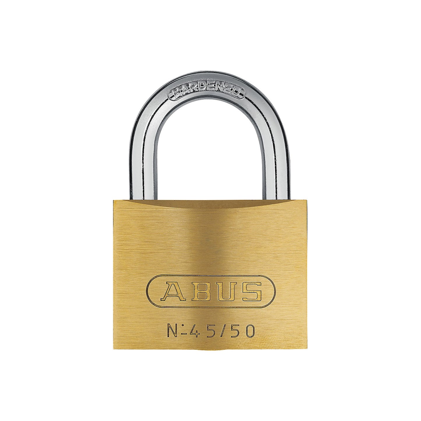 Padlock, 45/50 lock tag, pack of 6, brass.