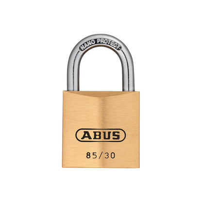 Padlock, 85/30 lock tag, pack of 6, brass.