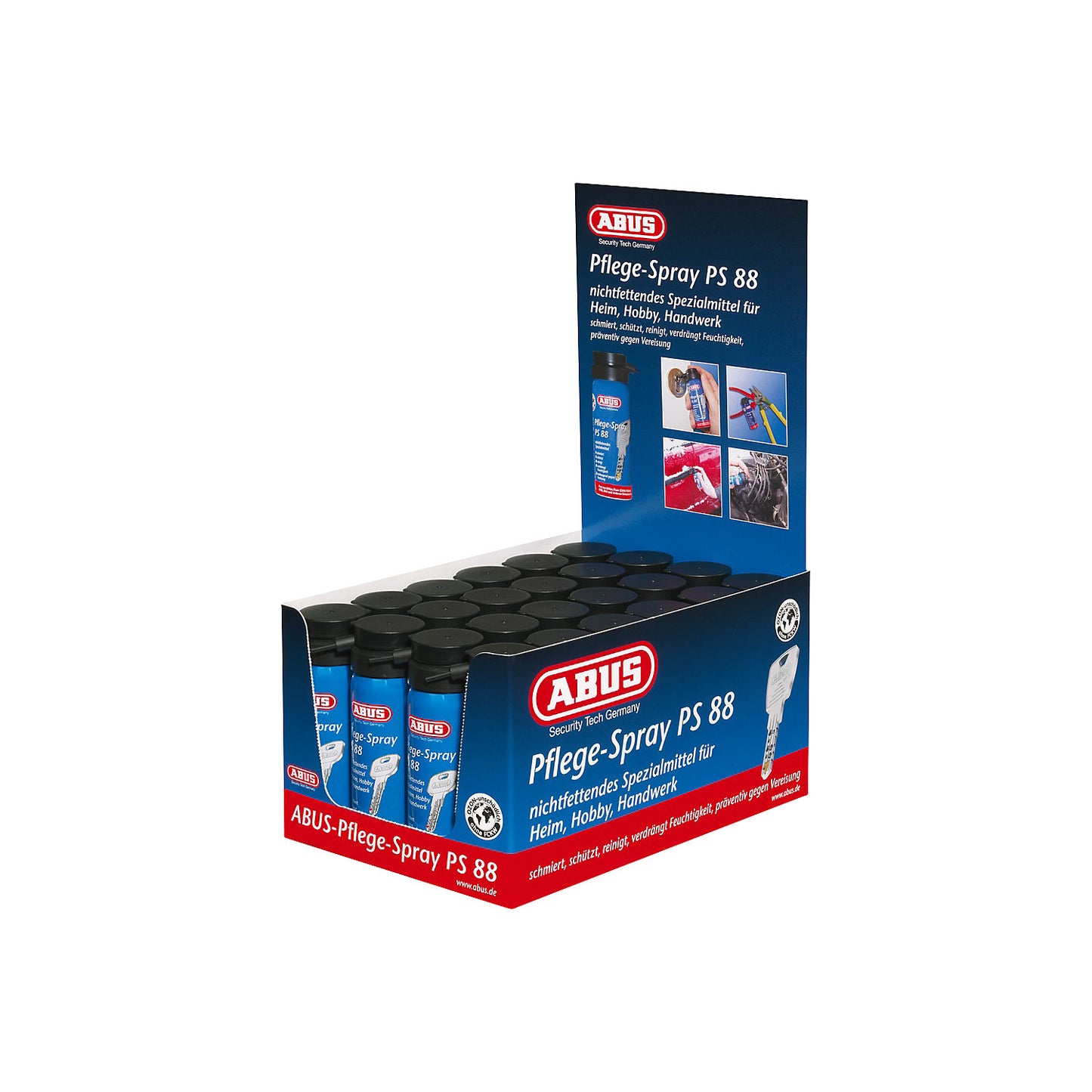 Door lock maintenance spray PS88, pack of 24, with de-icer.
