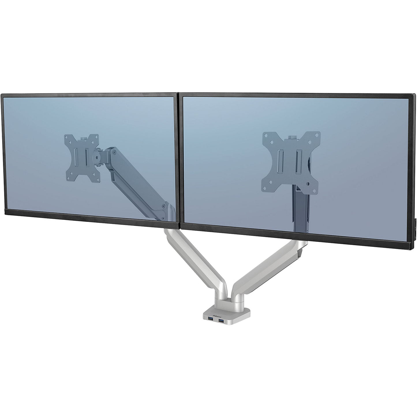 PLATINUM SERIES monitor arm, double arm for 2 monitors, silver.