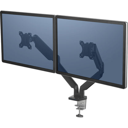 PLATINUM SERIES monitor arm, double arm for 2 monitors, black.