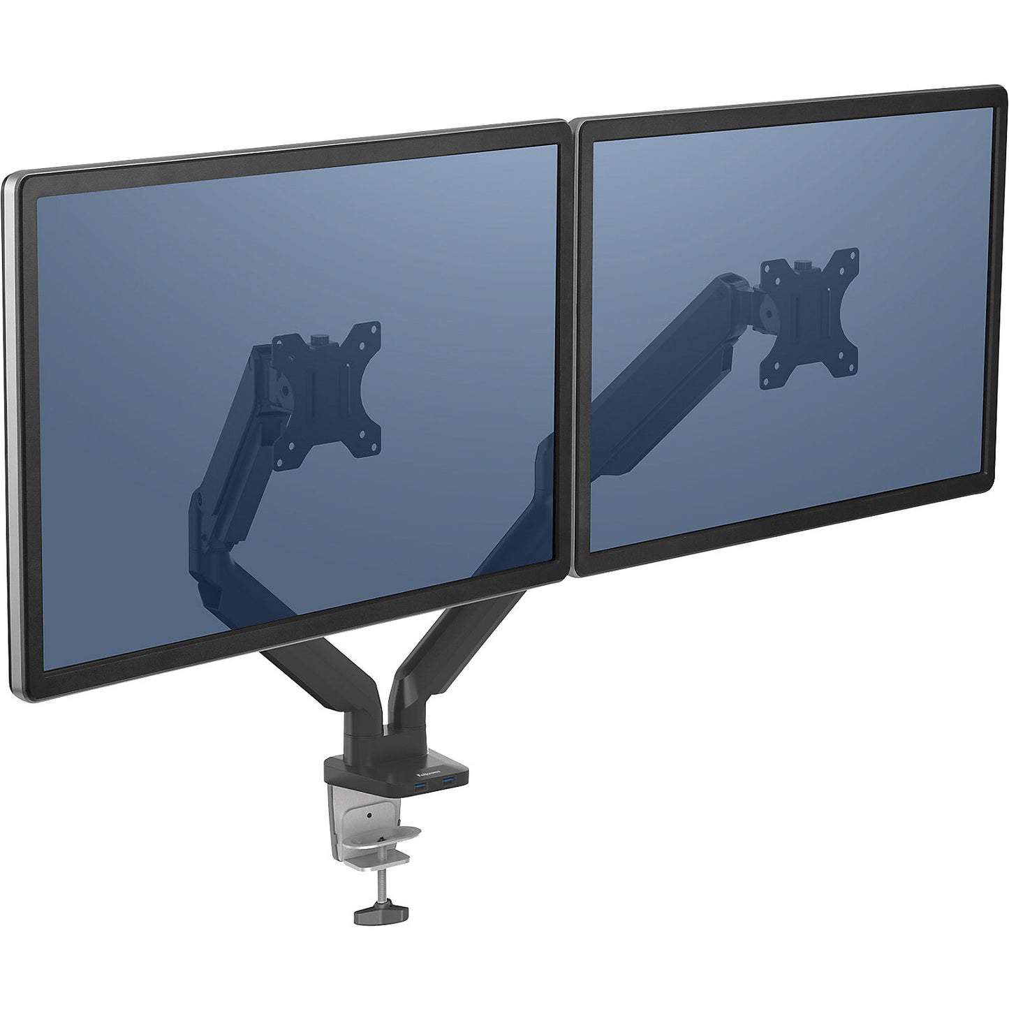 PLATINUM SERIES monitor arm, double arm for 2 monitors, black.