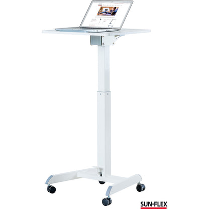 Height-adjustable desk Sun-flex Easydesk Pro, single-column side table, white.