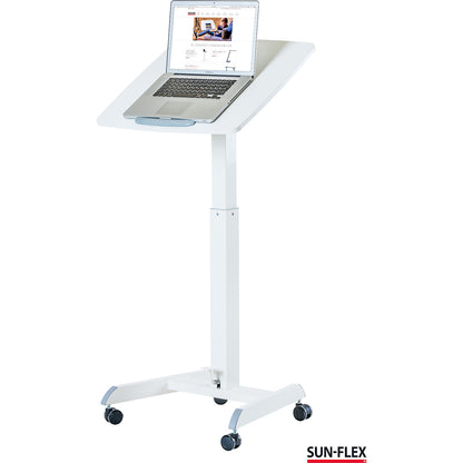 Height-adjustable desk Sun-flex Easydesk Pro, single-column side table, white.