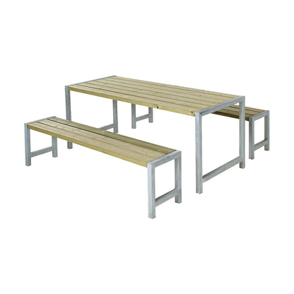 Bench set, certified pine wood, natural.