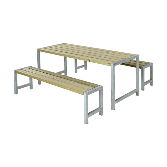 Bench set, certified pine wood, natural.