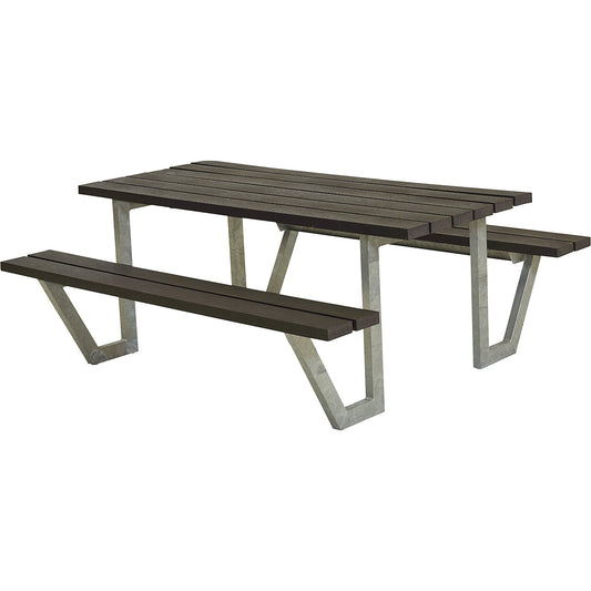 Picnic bench for 6 people, length 1770 mm, plastic, black.