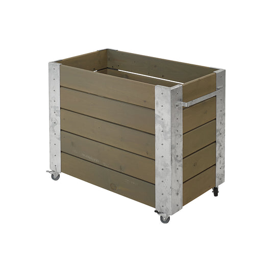 Planter box with castors, HxWxD 700 x 870 x 500 mm, grey brown.