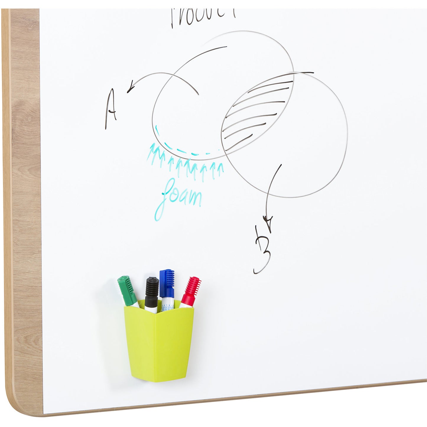 NATURAL whiteboard, frame in wood finish, board white, WxH 750 x 1150 mm.