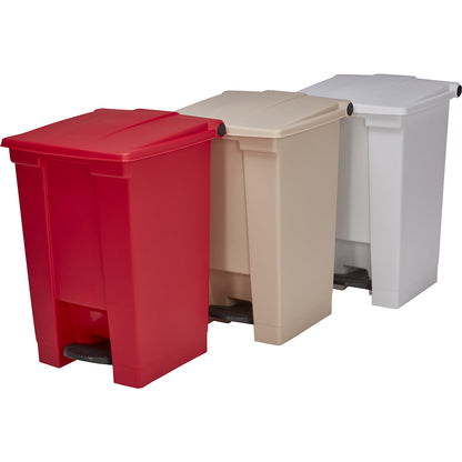 Foot pedal bin, industry, made of polyethylene, capacity 30 l, red.