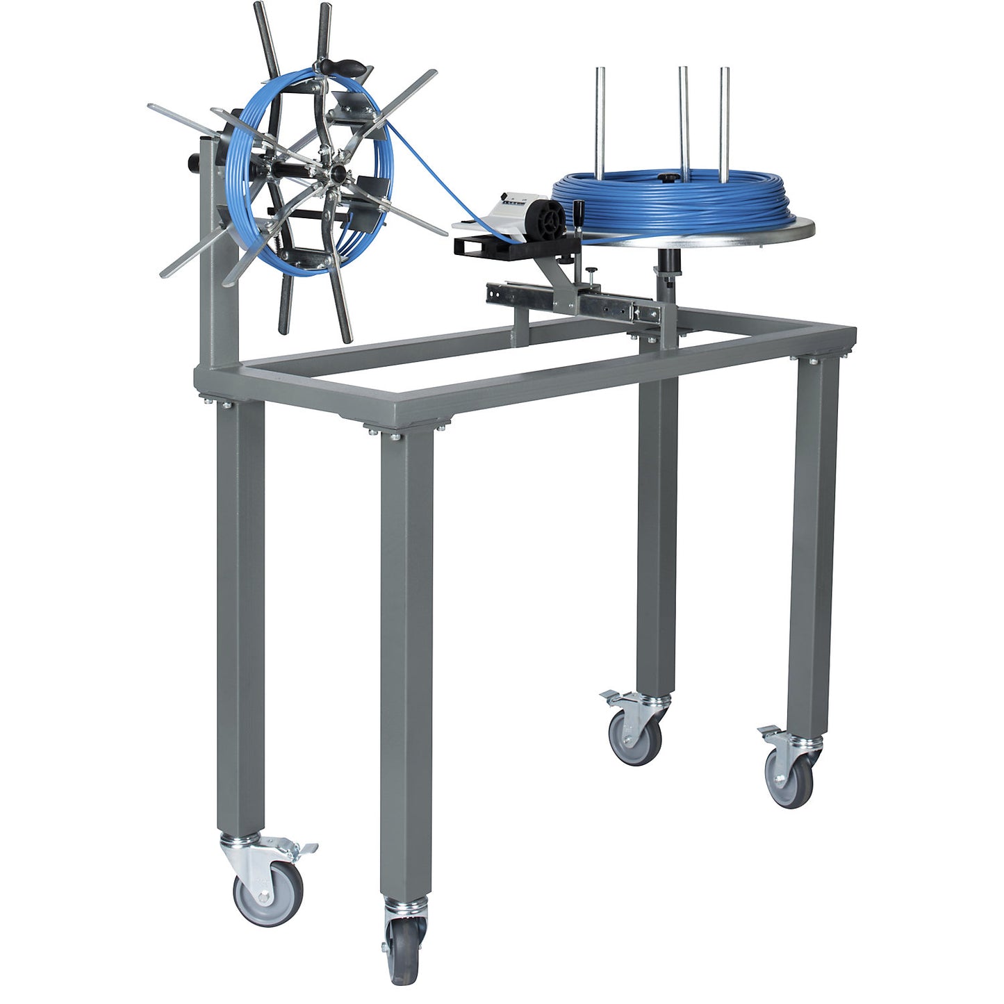 MESSROLL ring and coil rewinder, complete device with turntable, for cable Ø 1 - 15 mm.