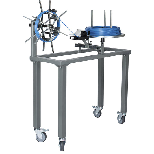 MESSROLL ring and coil rewinder, complete device with turntable, for cable Ø 1 - 15 mm.