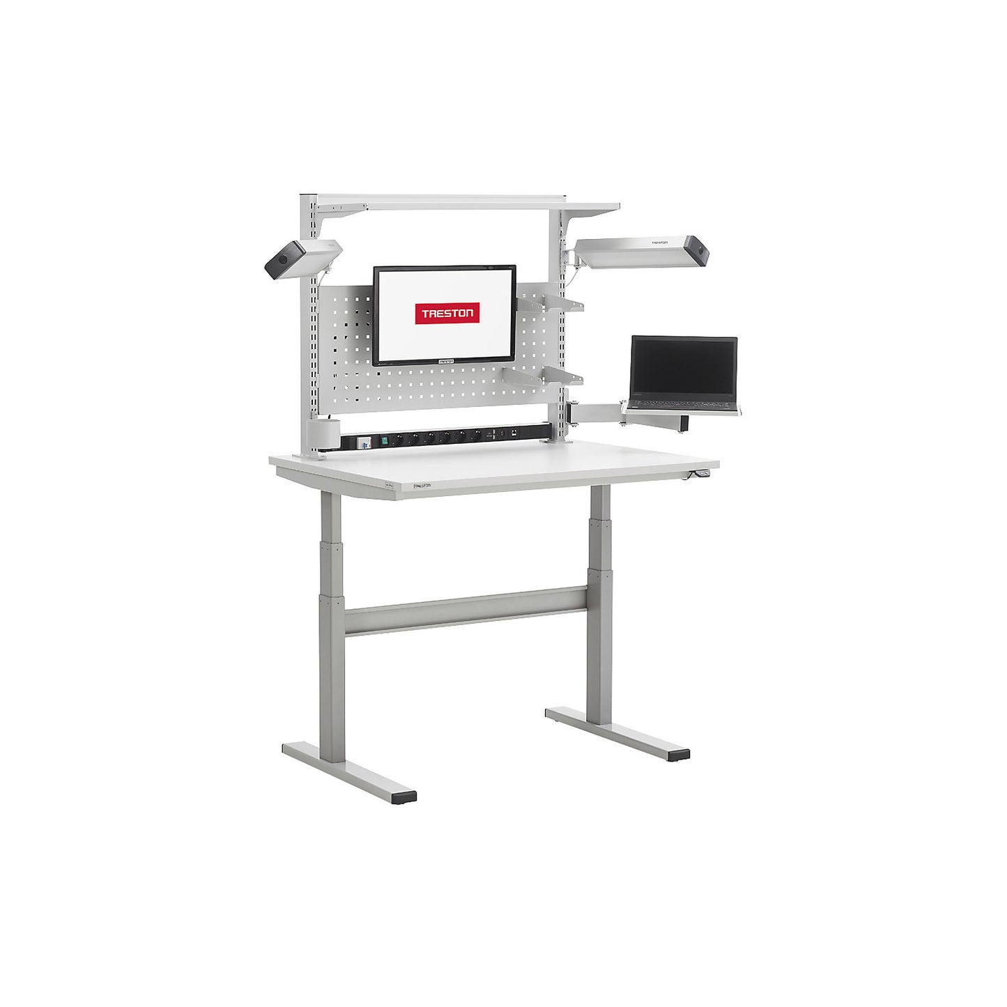 Work table, electric height adjustment, height 630 - 1270 mm, ESD model, WxD 900 x 800 mm.