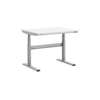 Work table, electric height adjustment, height 630 - 1270 mm, standard model, WxD 1100 x 800 mm.