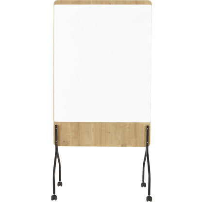 NATURAL mobile presentation board, HxWxD 2000 x 1000 x 450 mm, whiteboard surface painted white.