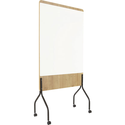 NATURAL mobile presentation board, HxWxD 2000 x 1000 x 450 mm, whiteboard surface painted white.