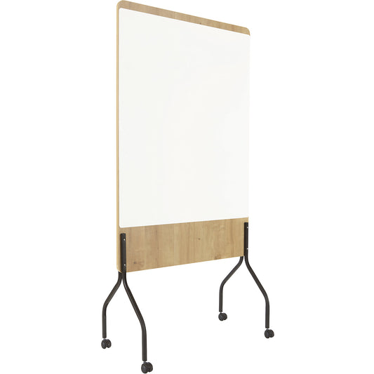NATURAL mobile presentation board, HxWxD 2000 x 1000 x 450 mm, whiteboard surface painted white.