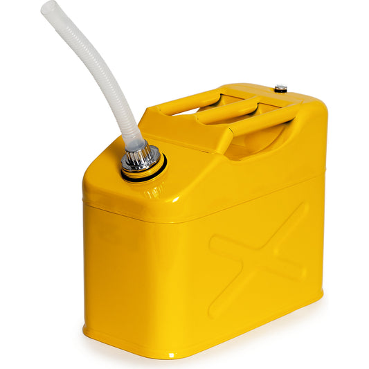 Safety canister with screw cap and outlet pipe, sheet steel, capacity 10 l.