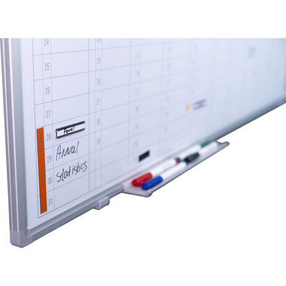 Yearly planner, neutral, with vertical monthly divisions, WxH 900 x 600 mm.