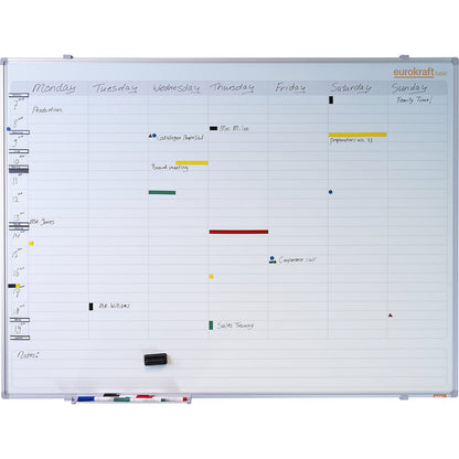 Weekly planner, neutral, with 7 day divisions, WxH 900 x 600 mm.