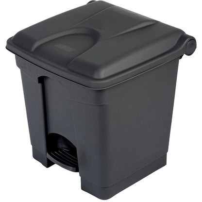 Waste collector with pedal, made of recycled material, antibacterial, capacity 30 l, HxWxD 435 x 400 x 410 mm, black.