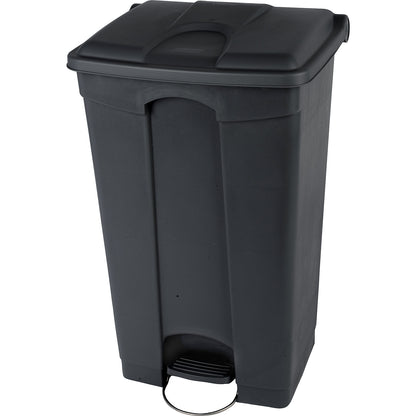 Waste collector with pedal, made of recycled material, antibacterial, capacity 90 l, HxWxD 820 x 420 x 500 mm, black.