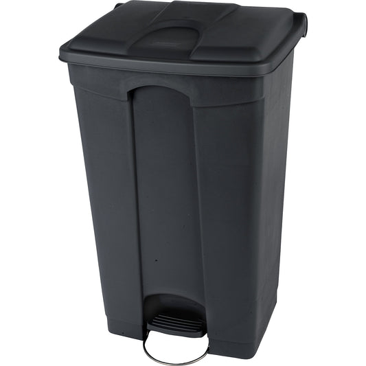 Waste collector with pedal, made of recycled material, antibacterial, capacity 90 l, HxWxD 820 x 420 x 500 mm, black.