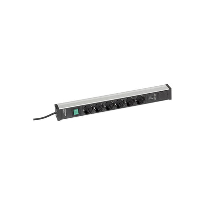 Trailing socket for work tables, 6 sockets, switch, 2 x USB, length 468 mm.