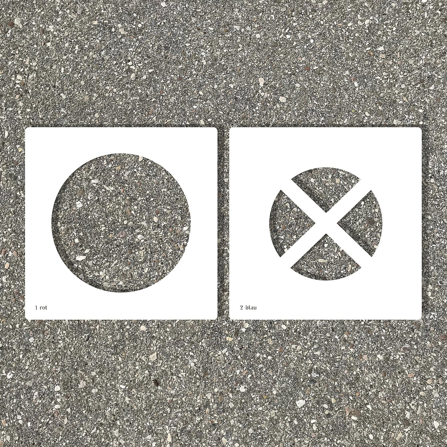 Floor stencil, no parking, plastic.