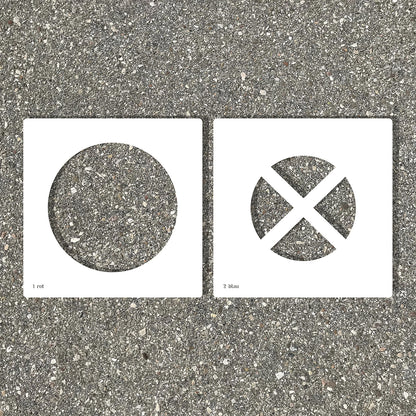 Floor stencil, no parking, plastic.