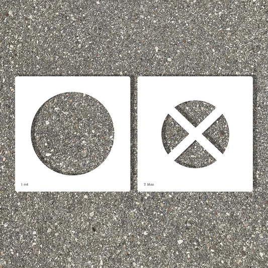 Floor stencil, no parking, plastic.