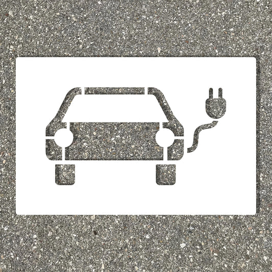 Floor stencil, electric vehicle charging station, film, self adhesive.