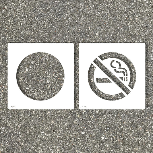 Floor stencil, do not smoke, film, self adhesive.
