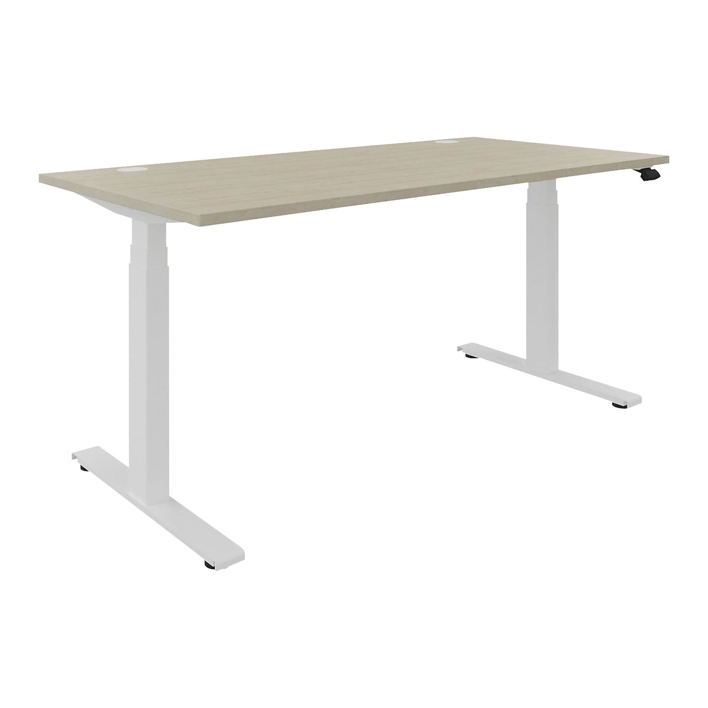 BOTTOM-UP desk, electric height adjustment, straight, WxD 1600 x 800 mm, maple/white.